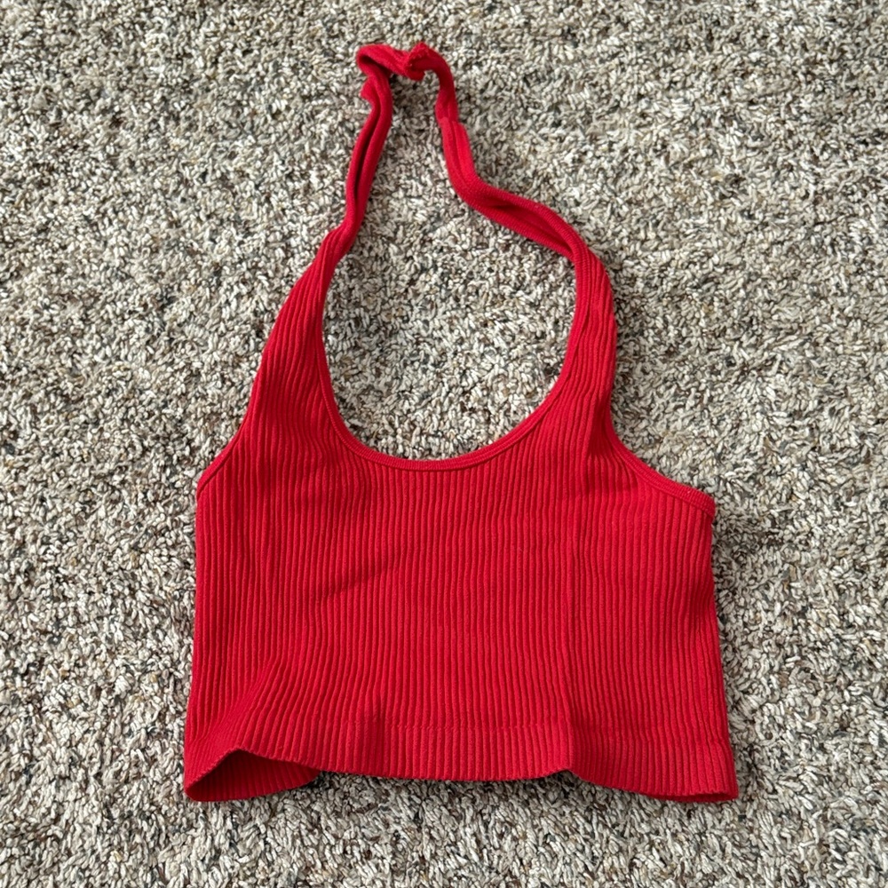 PacSun Vibrant Red Ribbed Crop Top